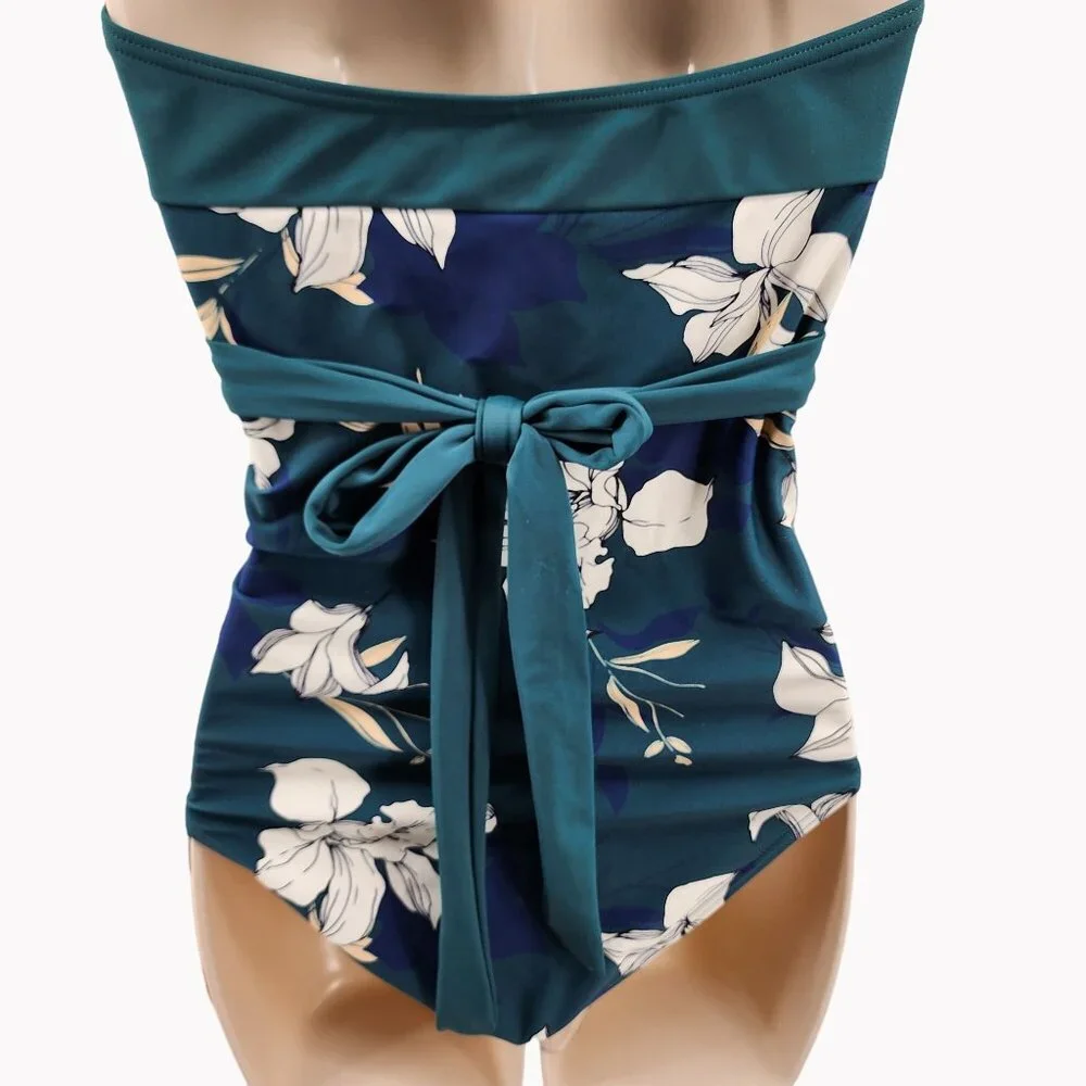 Cupshe Women’s Large 8/10 Floral Halter One Piece Swimsuit NWT